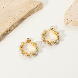 EARRINGS OF PEARLS AND FASHION STONES